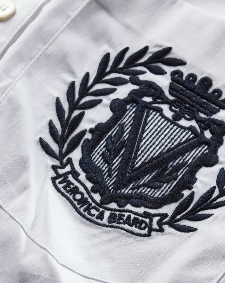 Veronica Beard Tops|Vb Classics*Lloyd Logo Crest Button-Down Shirt White