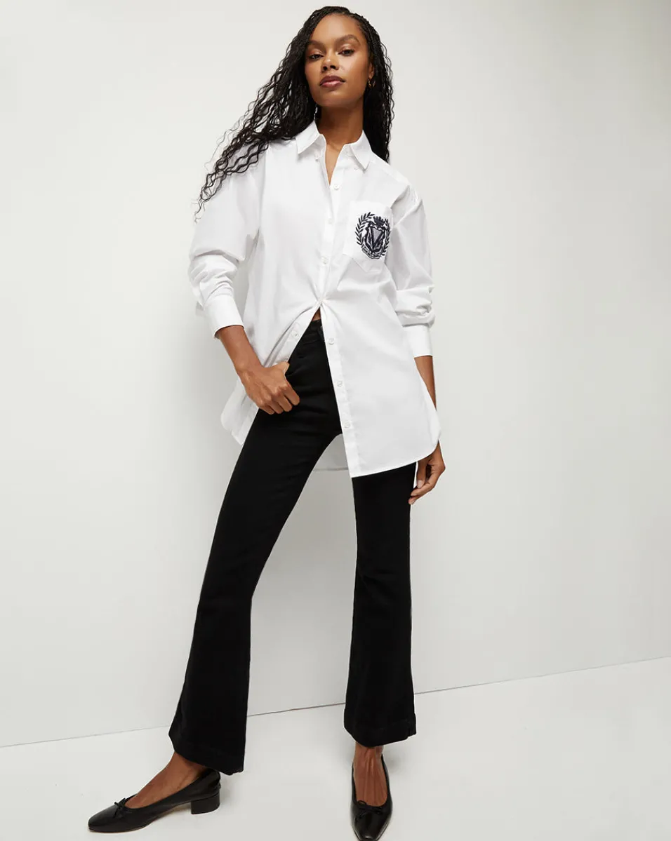 Veronica Beard Tops|Vb Classics*Lloyd Logo Crest Button-Down Shirt White
