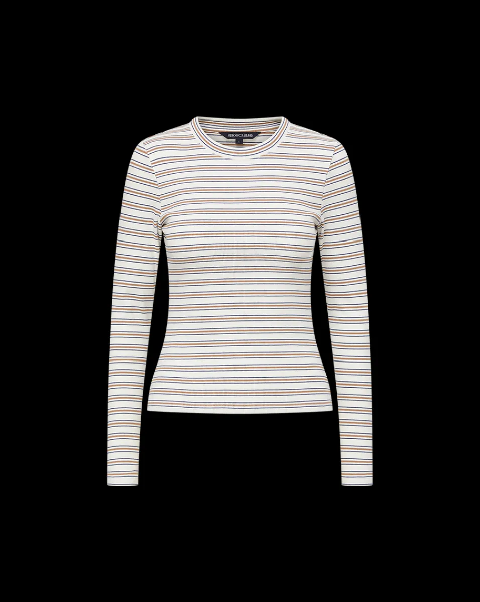 Veronica Beard Tops*Long Sleeve Pruitt Tee in Off-White Multi Off-WhiteMulti