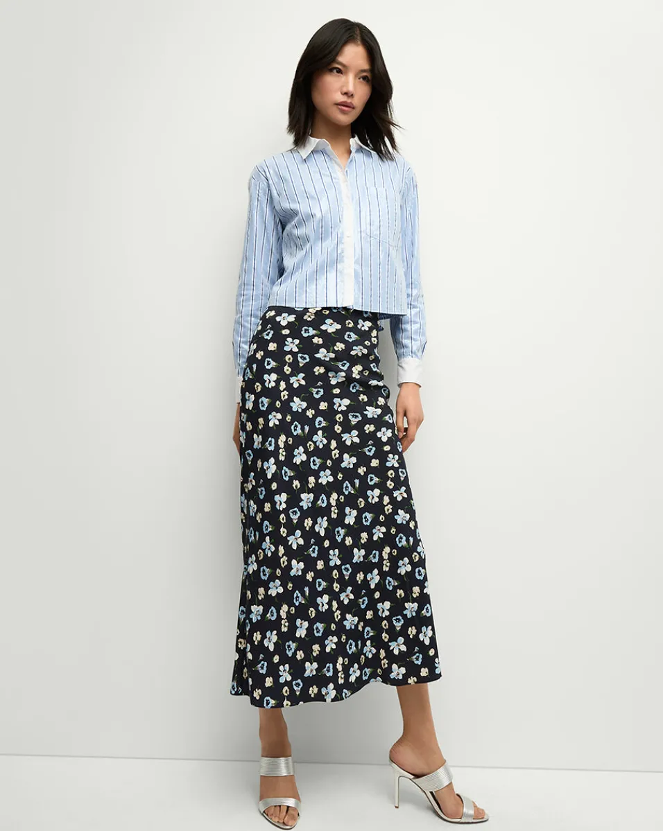 Veronica Beard Tops*Maia Sequin Shirt in Blue Sky/White BlueSky/White