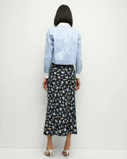 Veronica Beard Tops*Maia Sequin Shirt in Blue Sky/White BlueSky/White