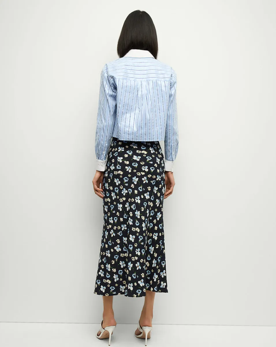 Veronica Beard Tops*Maia Sequin Shirt in Blue Sky/White BlueSky/White