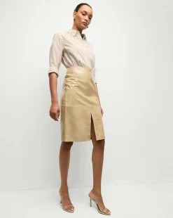 Veronica Beard Tops*Maia Striped Shirt in Acorn/White