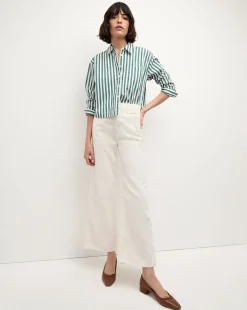 Veronica Beard Tops|The Veronicas' Favorites*Maia Striped Shirt in Green/White Pine/White