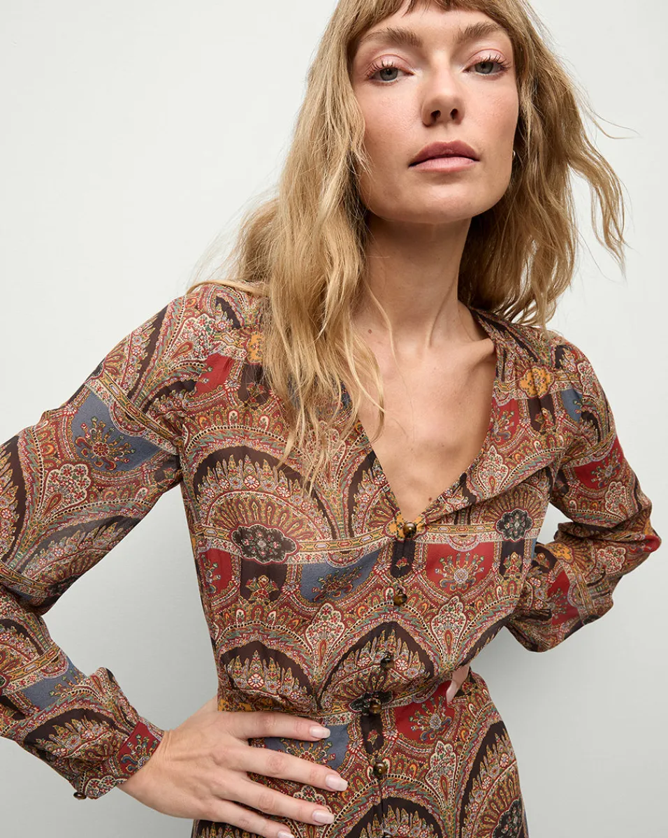 Veronica Beard Dresses|Party Dressing*Makenzie Dress in Dark Chocolate DarkChocolateMulti