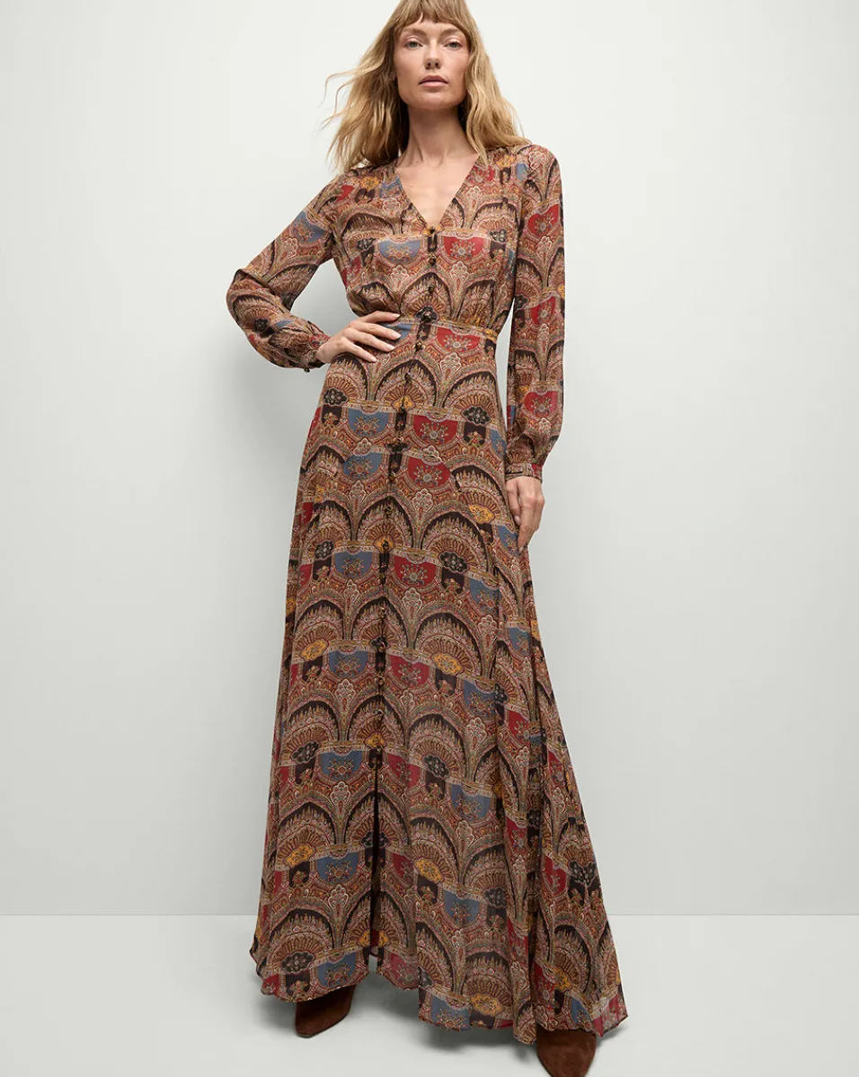 Veronica Beard Dresses|Party Dressing*Makenzie Dress in Dark Chocolate DarkChocolateMulti