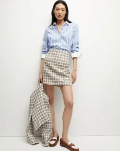 Veronica Beard Tops*Marisol Poplin Shirt in Hydrangea/White
