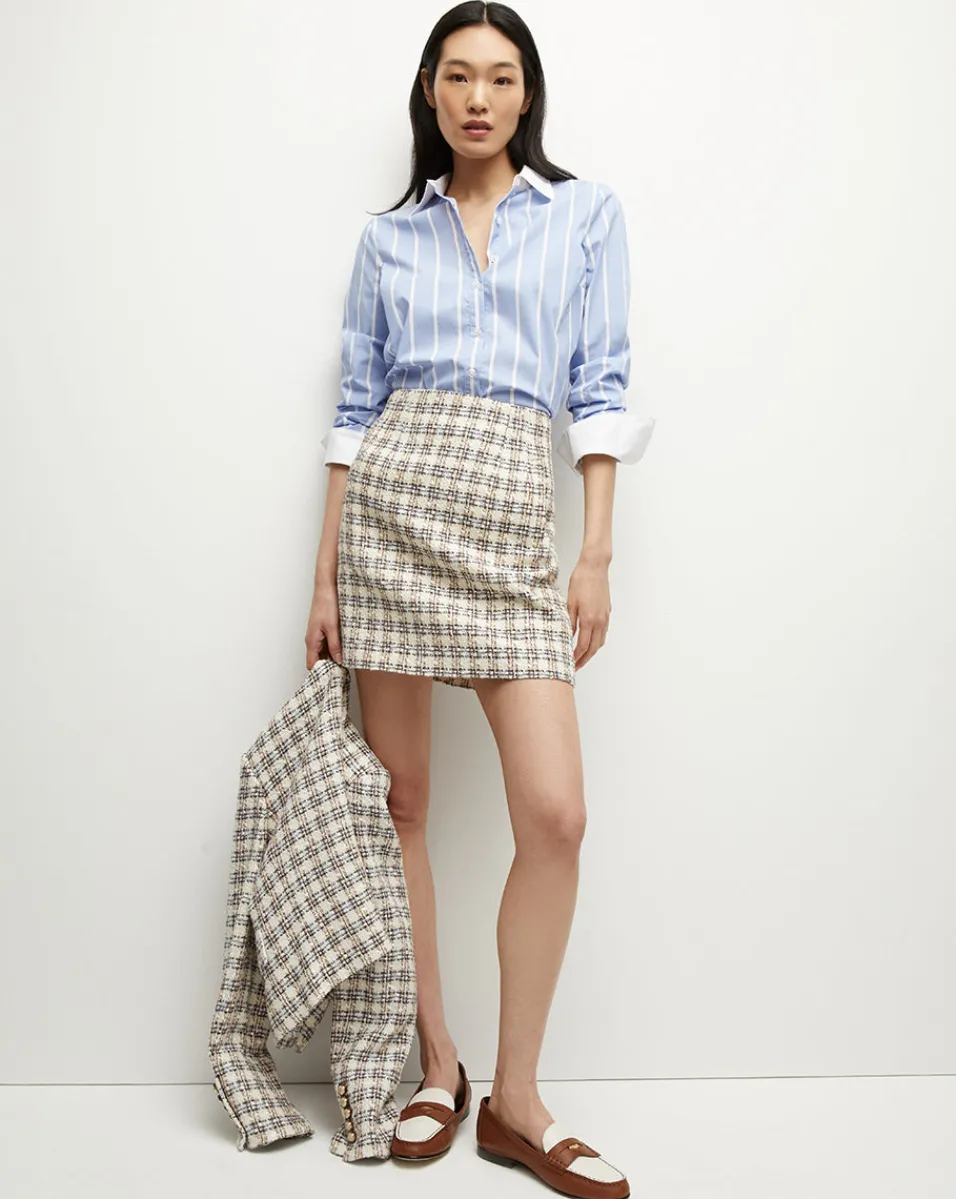 Veronica Beard Tops*Marisol Poplin Shirt in Hydrangea/White