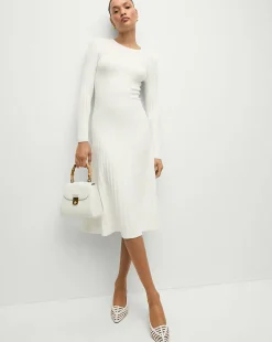 Veronica Beard Dresses|Party Dressing*Nami Long Sleeve Sweater Dress in White Off-White