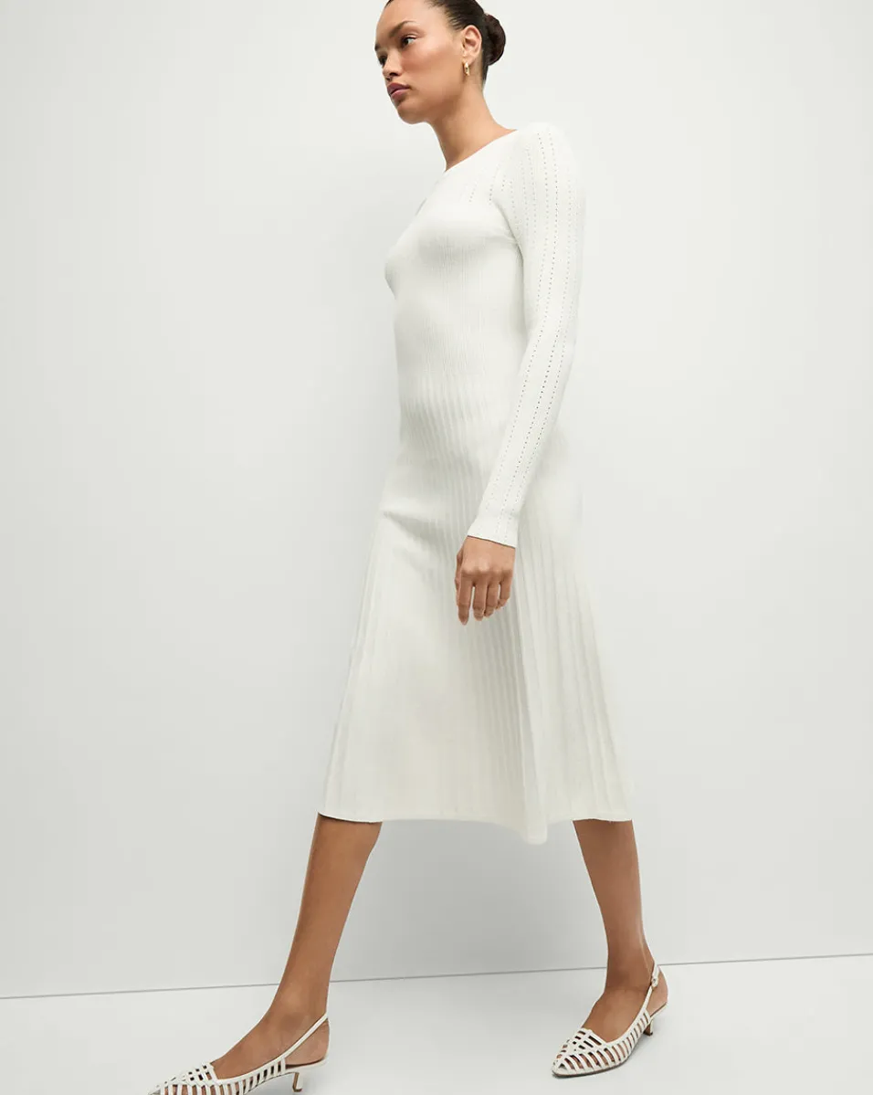 Veronica Beard Dresses|Party Dressing*Nami Long Sleeve Sweater Dress in White Off-White