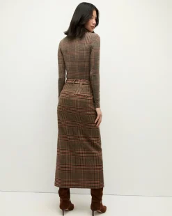 Veronica Beard Tops|The Veronicas' Favorites*Nate Plaid Turtleneck Top in Camel & Black Camel/Black