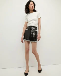 Veronica Beard Skirts & Shorts|Matching Sets*Perry Pearl Trim Sequin Skirt in x Poppy Delevingne Black