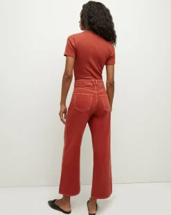 Veronica Beard Tops*Pruitt Ribbed Tee in Brick Red BrickRed