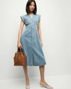 Veronica Beard Dresses*Ruben Denim Dress in Pebble Stone PebbleStone