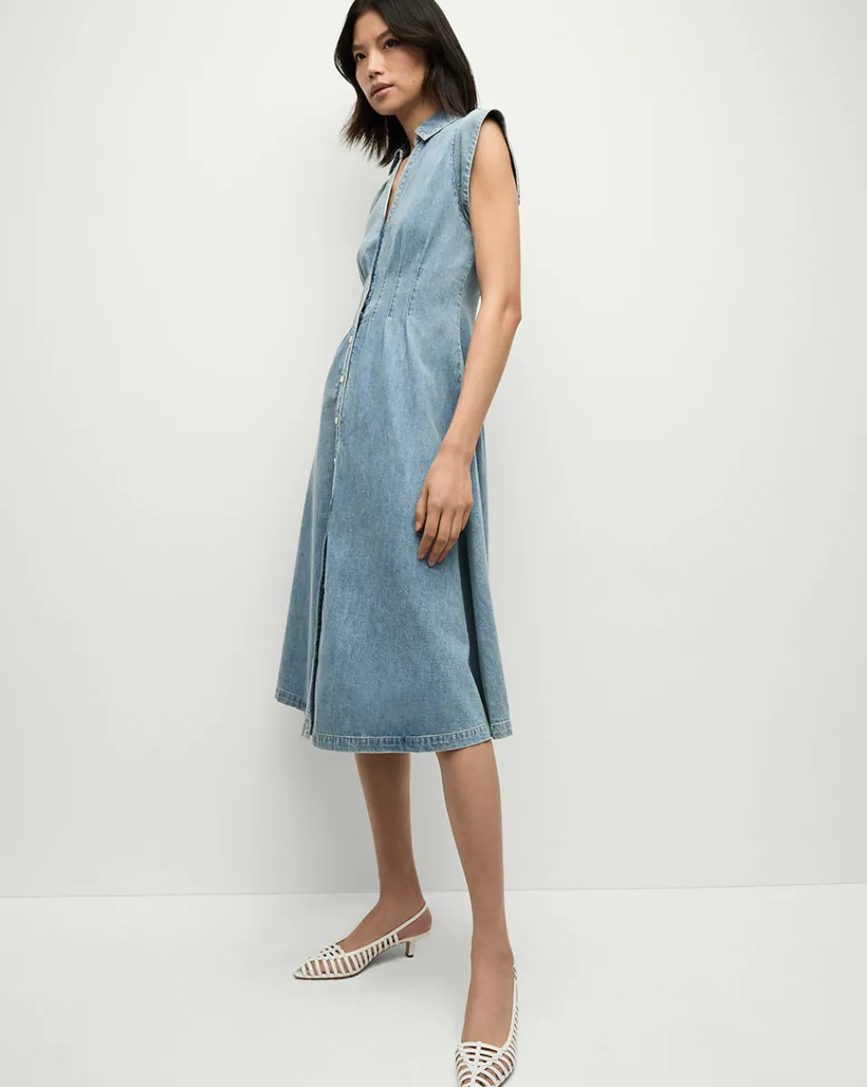 Veronica Beard Dresses*Ruben Denim Dress in Pebble Stone PebbleStone