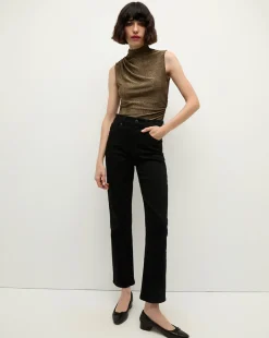 Veronica Beard Jeans*Ryleigh Black Wash High-Rise Straight-Leg Jean Onyx