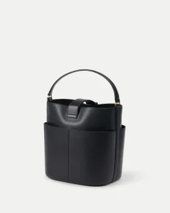 Veronica Beard Shoulder Bags|The Gift Guide*Small Crest Lock Bucket Bag in Black