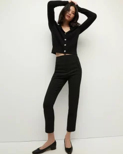 Veronica Beard Sweaters|Tops*Solene Rhinestone-Button Cashmere Cardigan in Black BlackRhinestones