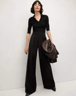 Veronica Beard Pants|Matching Sets*Sonia Wide Leg Tailored Pant in Black