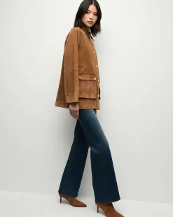Veronica Beard Jackets & Outerwear|The Veronicas' Favorites*Suz Suede Dickey Chore Coat in Tan Whisky