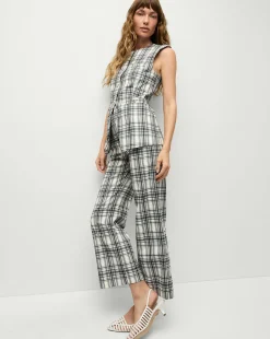 Veronica Beard Tops|Matching Sets*Tamara Plaid Vest in Ivory & Navy Ivory/Navy