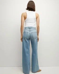 Veronica Beard Jeans*Taylor Double-Seam Wide-Leg Jean in Nova