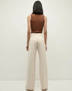 Veronica Beard Pants*Tonelli Plaid Pant in Ecru/Deep Ochre Ecru/DeepOchre