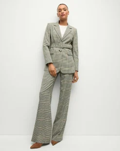 Veronica Beard Pants|Matching Sets*Tonelli Plaid Pant in Ecru/Green Multi Ecru/GreenMulti