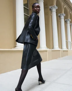 Veronica Beard Jackets & Outerwear*Vega Leather Dickey Jacket in Black