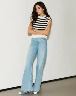 Veronica Beard Tops|Sweaters*Vera Cotton Tank in Off-White/Black